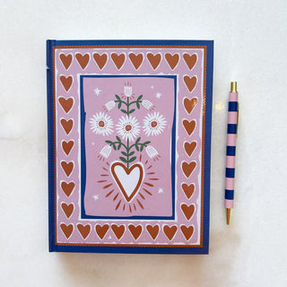 Carnet de notes Cœur en fleur DesignWorks à couverture rigide