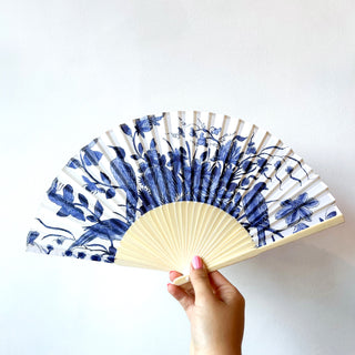 Eventail Fleur bleu